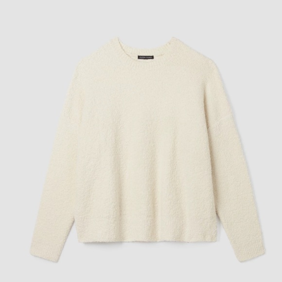 NWT EILEEN FISHER Cotton Boucle Crew Neck Box-Top - Picture 5 of 9